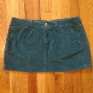 Vintage Tommy Hilfiger Teal Corduroy Mini Skirt